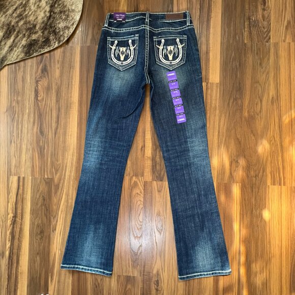 Rock & Roll Denim Midrise Bootcut Aztec Steer Women's Riding Jeans (26x34) NEW - Picture 7 of 14